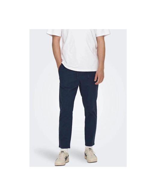Only & Sons Blue Slim-Fit Trousers for men