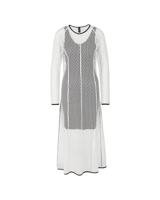 Marc Cain Kleedjes ,Wit ,Leer Netjurk Met Biesdetail in het Gray