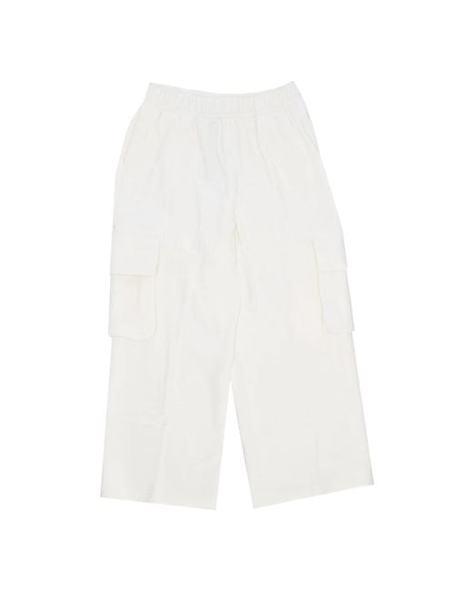 Nike Fitness ,Wit ,Katoen Dance Fleece Broek Met Cargozak in het White