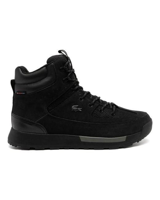 Lacoste Black Lace-Up Boots for men