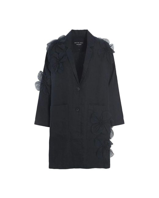 Bitte Kai Rand Blue Lazy Leinenjacke Mit Tüllblumen