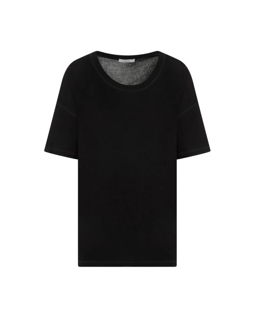 Camiseta negra de costilla bk 999 Lemaire de color Black