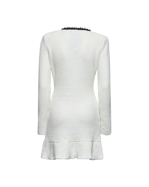 Self-Portrait Round-Neck Knitwear in het White