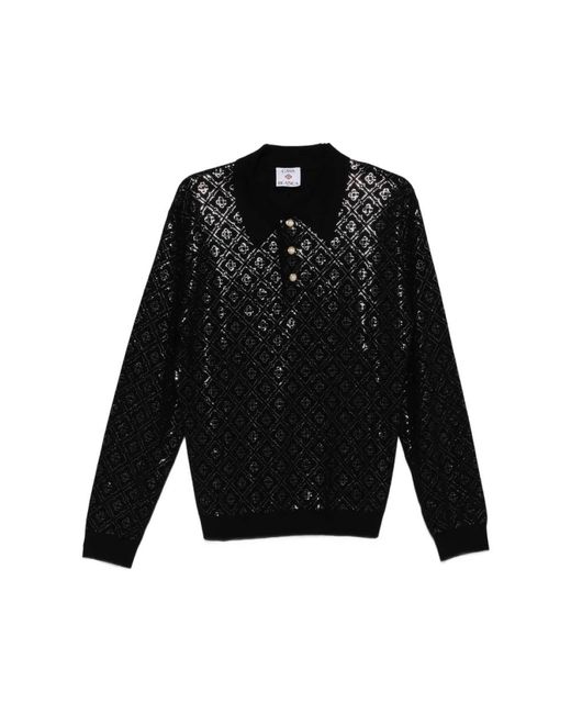 Casablanca Black Round-Neck Knitwear for men