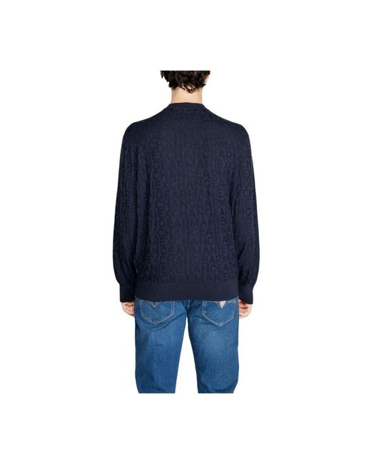 Round-Neck Knitwear ARMANI EXCHANGE de hombre de color Blue