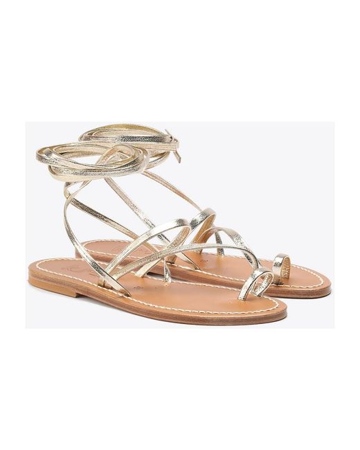 K. Jacques Metallic Flat Sandals