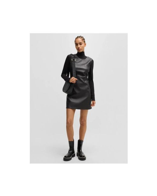 HUGO Kleedjes ,Zwart ,Elegante Jurk Voor Vrouwen in het Black