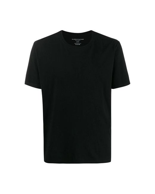 Majestic Filatures Black T-Shirts for men