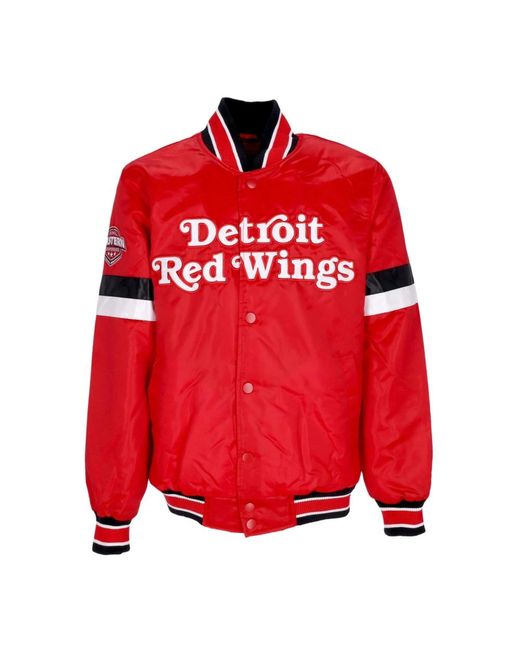 Starter Jassen ,Veelkleurig ,Polyester Home Game Satin Jacket in het Red voor heren
