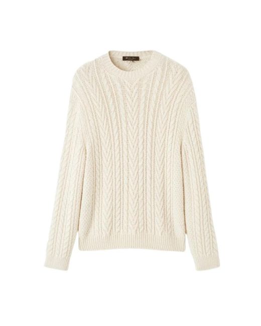 Loro Piana White Round-Neck Knitwear