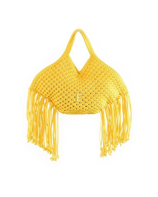Borsa tote rina in misto poliestere di Ermanno Scervino in Yellow