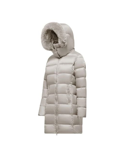 Bomboogie Nylon Donsjas Met Bontafwerking in het Gray