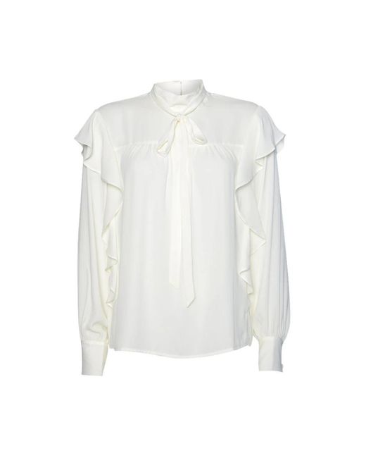 Kocca Overhemden ,Wit ,Polyester Ruffle Blouse Crème in het White