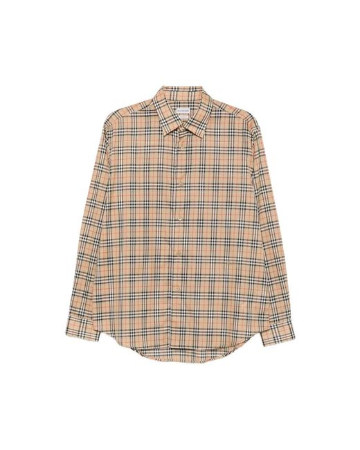 Burberry Radmar Check Shirt in het Natural voor heren