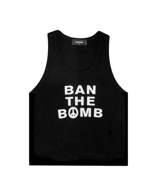 Sleeveless Tops di DSquared² in Black da Uomo