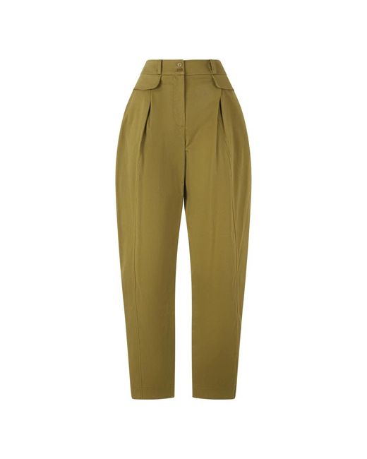Alberta Ferretti Green Cropped Trousers