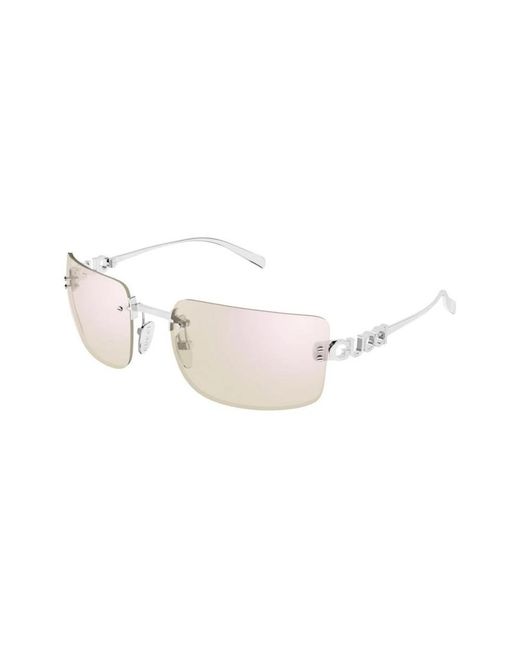 Gucci White Eckige Sonnenbrille