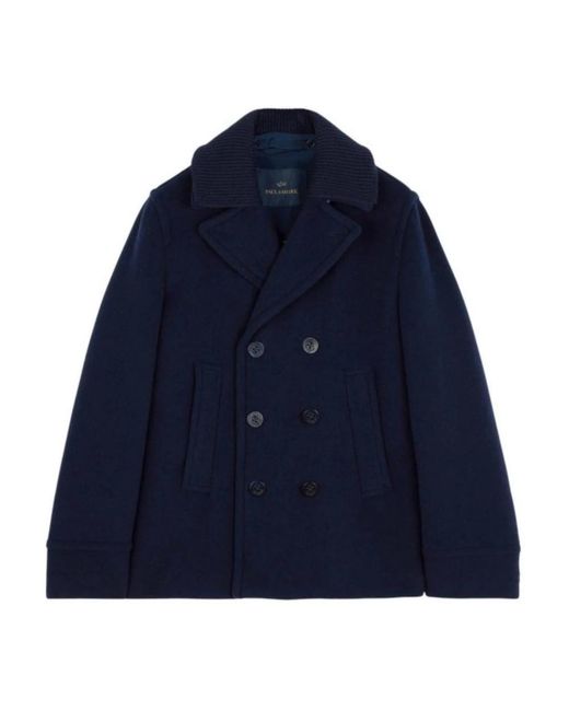 Paul & Shark Blue Double-Breasted Coats for men