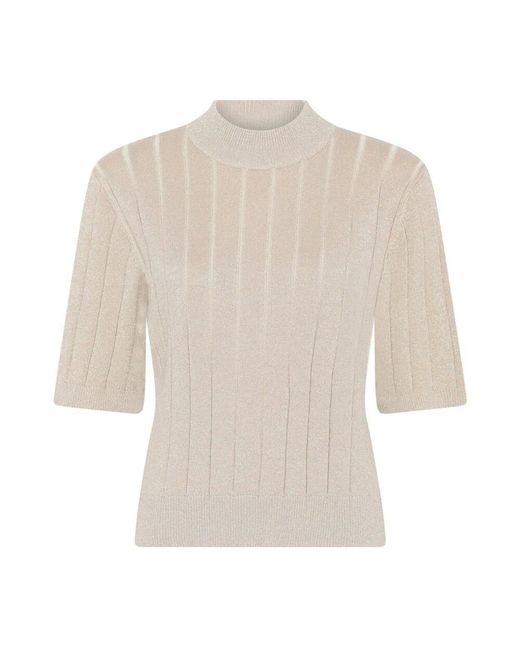 Bruuns Bazaar White Anemonesbbglady Strickpullover Sand Lurex