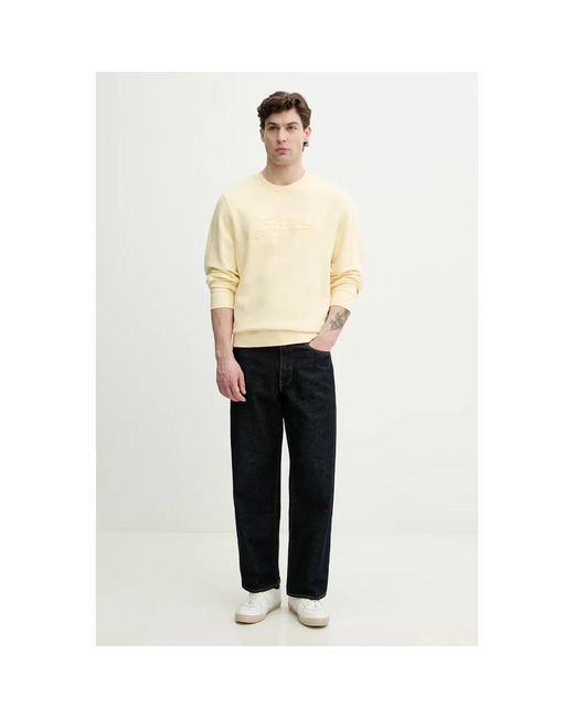Guess Textured Logo Sweatshirt in het Natural voor heren