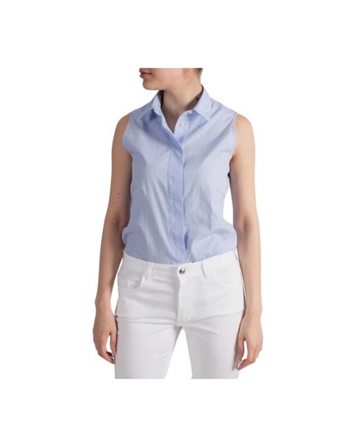 Fay Blue Sleeveless Tops