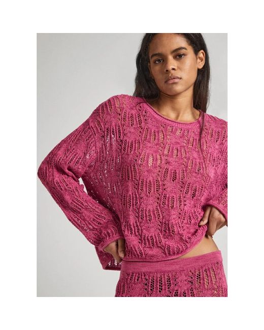 Pepe Jeans Pink Round-Neck Knitwear