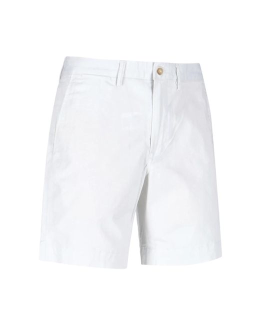 Ralph Lauren Weiße baumwollmischung shorts mit besticktem logo in White für Herren