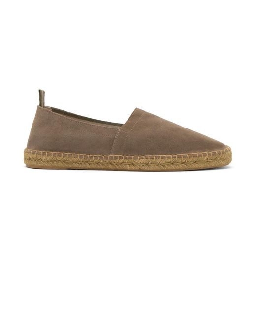 Castaner Flache espadrilles,pablo espadrilles aus spaltleder mit taupe jute, handgenäht in spanien. in Gray für Herren