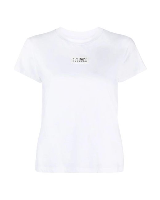 MM6 by Maison Martin Margiela White T-Shirts
