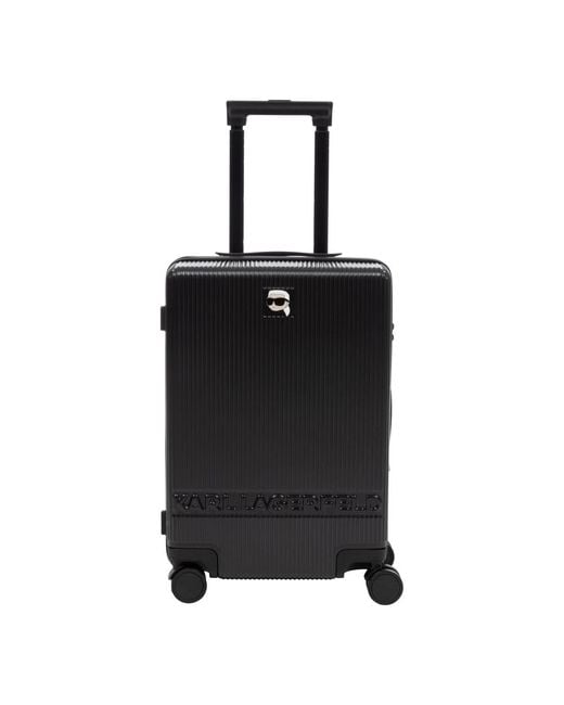 Karl Lagerfeld Black Einfacher koffer mit reißverschluss und logo