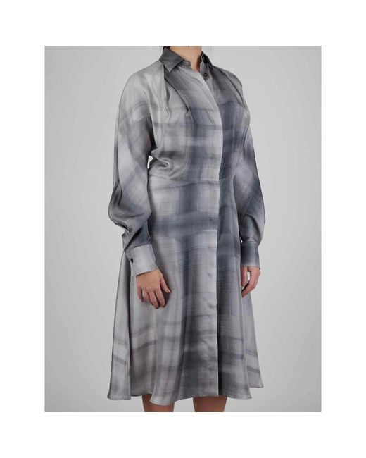 Kiton Gray Shirt Dresses