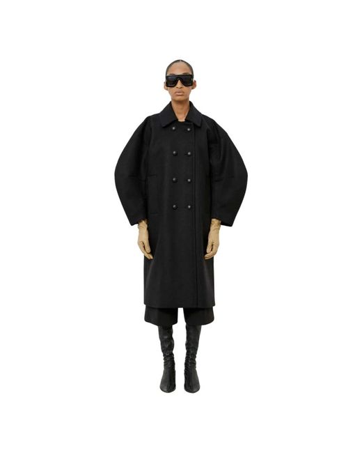 MEIMEIJ Black Double-Breasted Coats