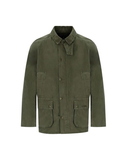Barbour Grüne Baumwolljacke Mit Besticktem Logo in Green für Herren
