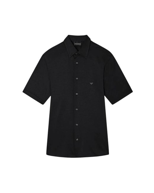 Emporio Armani Black Short Sleeve Shirts for men