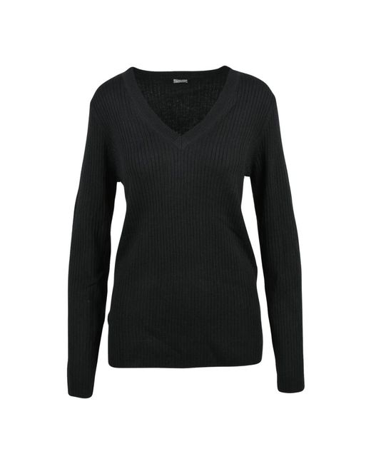 Blauer Black V-Neck Knitwear