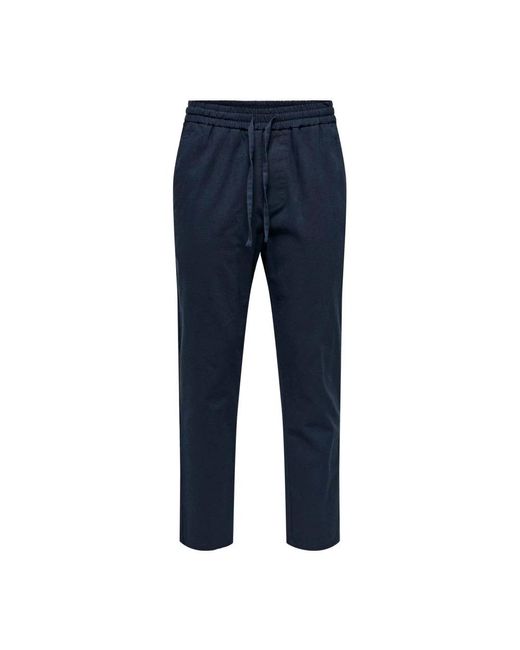 Only & Sons Blue Slim-Fit Trousers for men