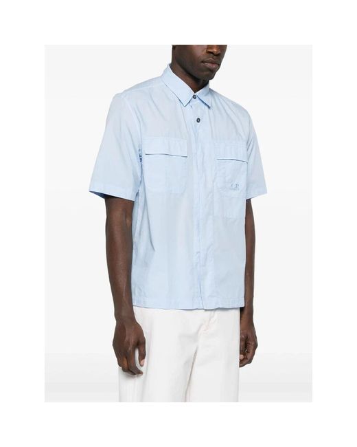 C P Company Ripstop Baumwolle Kurzarmhemd in Blue für Herren