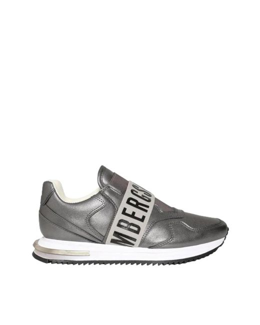 Sneakers casual argento in pelle di Bikkembergs in Gray