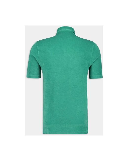 Fedeli Tops ,Groen ,Katoen Groene Terry Korte Mouw Shirt in het Green voor heren