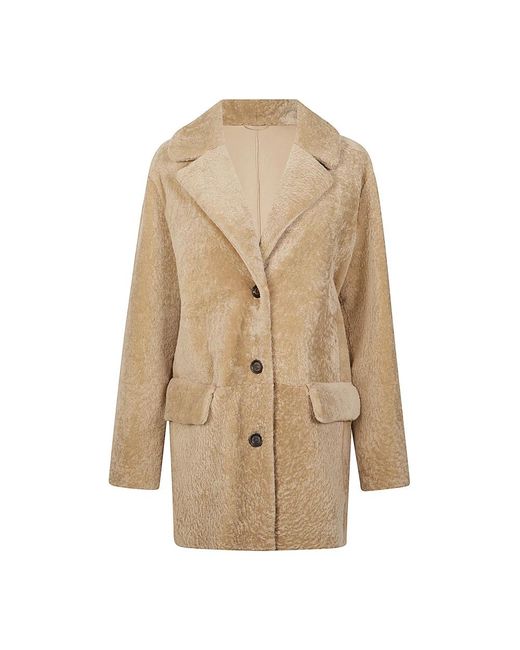 Eleventy Natural Faux Fur & Shearling Jackets