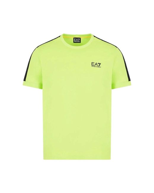 EA7 Kurzarm t-shirt mit logo tape in Yellow für Herren