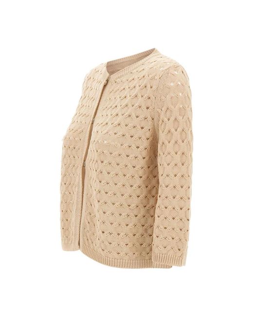 Kangra Textured Cotton Cardigan in het Natural