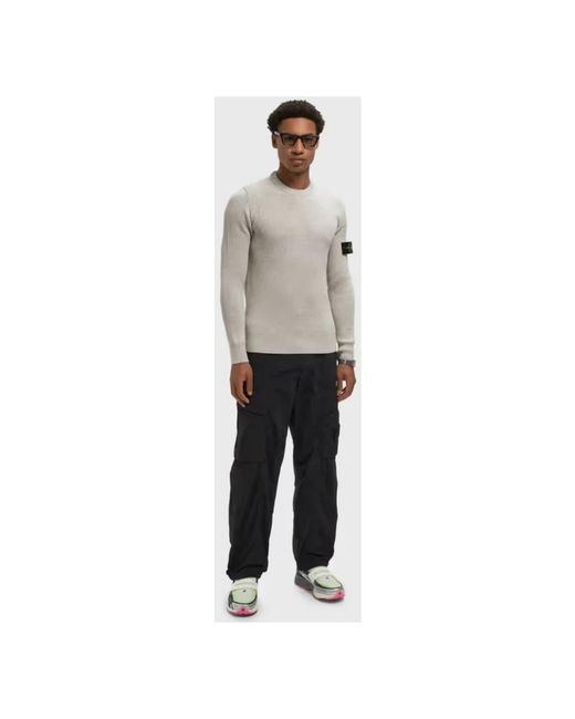 Stone Island Gray Round-Neck Knitwear for men