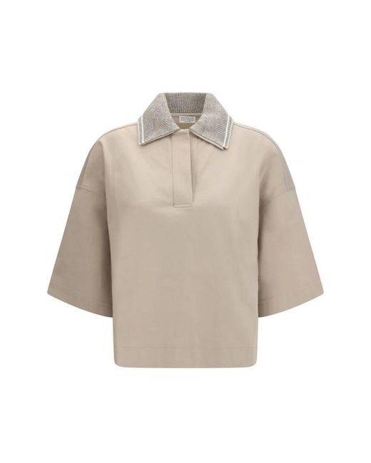 Brunello Cucinelli Natural Polo Shirts