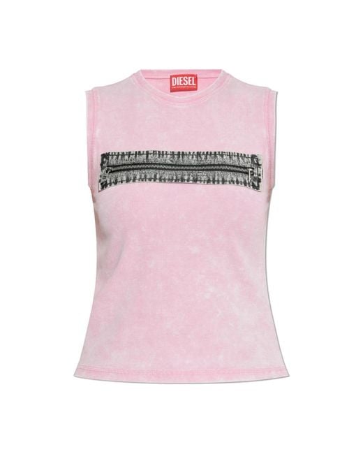 Sleeveless Tops DIESEL en coloris Pink