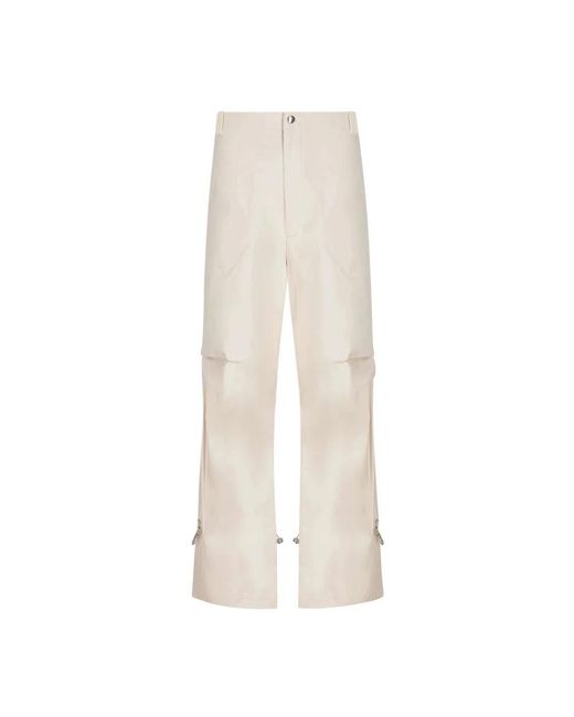 Moncler White Wide Trousers for men