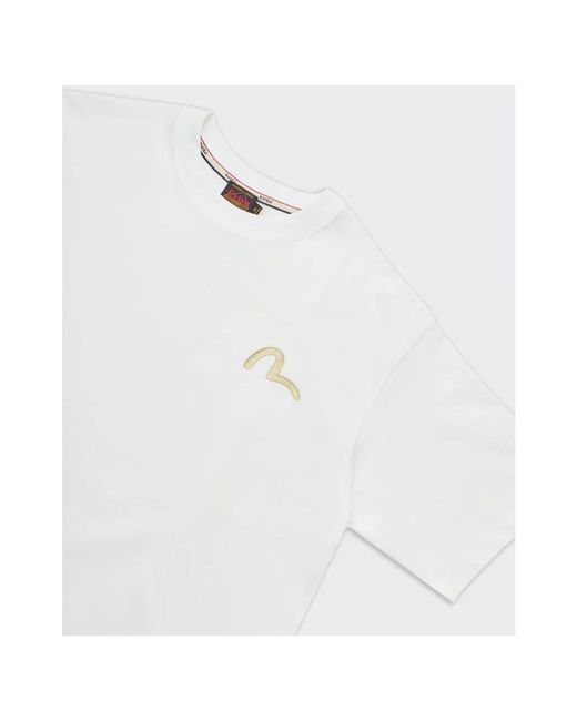 Evisu Möwen- & wellen-print t-shirt in White für Herren