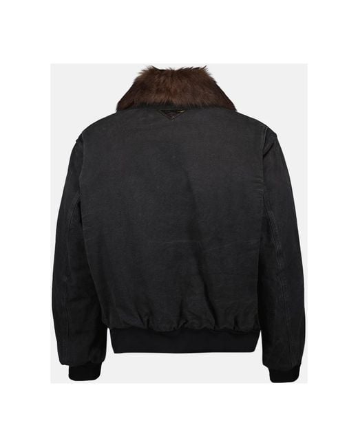 Prada Black Faux Fur & Shearling Jackets for men