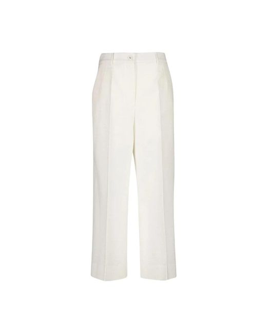 Dolce & Gabbana White Wide Trousers