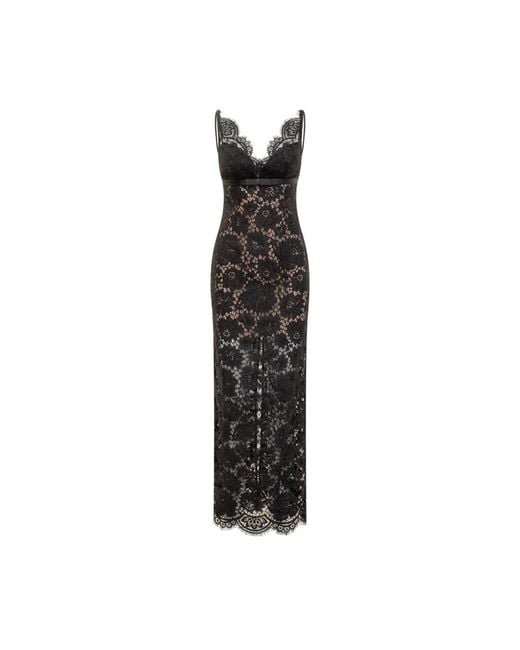 Self-Portrait Long Lace Dress Black